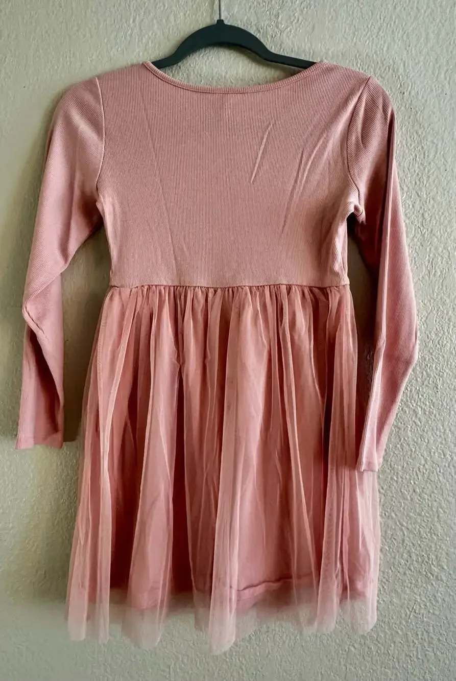 Carter’s Girls Pink Ribbed Tulle Dress Size 14/14A
